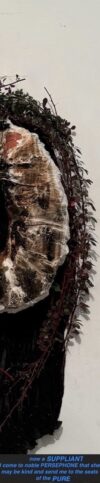 what shall the poet say what words shall he describe upon your monument? 'here lies a little child the Archives killed?'  ... epitaph of Greek shame (TW 1188-1191) paper cloth plaster wire 19 x 13 x 6" 2025