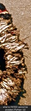 along with the good will of gods and men graciously receive this crown from Pytho ... Athena once invented by weaving into music the fierce Gorgons' deathly dirge ... snake heads (Pindar Pythian 12, 1-10)